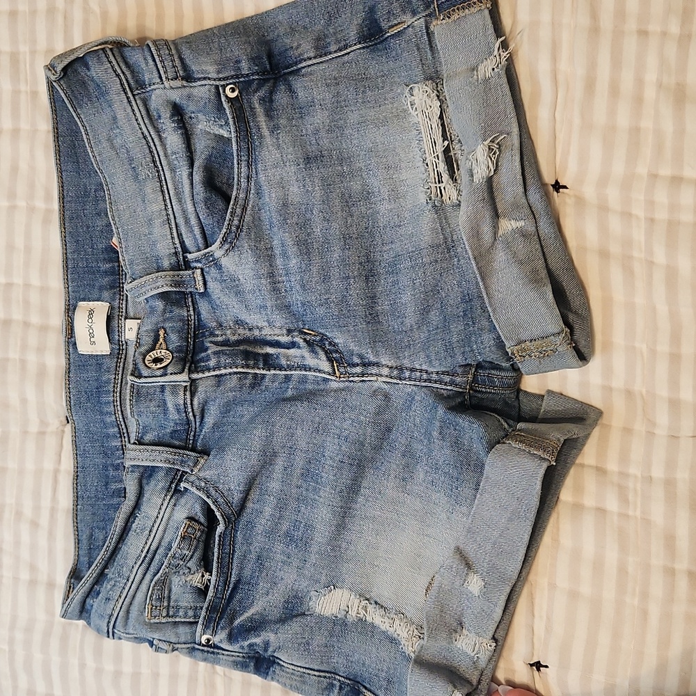 Light wash denim shorts from a local boutique in my town.
